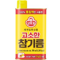 오뚜기 고소한 참기름 캔, 500ml, 1개