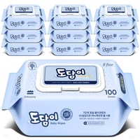 도담이 디럭스 엠보 유아물티슈 캡형 55gsm, 100매, 10팩