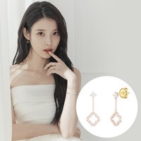 제이에스티나 여성용 CLOVIA 14K 귀걸이 JJCLEQ3BS152R4000 + 쇼핑백