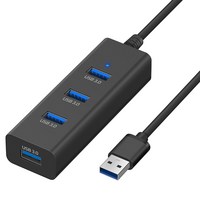 홈플래닛 USB 3.0 4포트 멀티 허브, 블랙, 1개