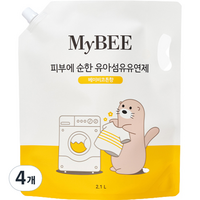 마이비 피부에순한 유아 섬유유연제 베이비코튼향 리필, 2100ml, 4개