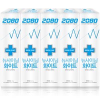 2080 덴탈크리닉 뉴샤이닝 화이트 베이직 치약, 140g, 5개