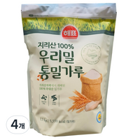 해표 우리밀 통밀가루, 1.5kg, 4개