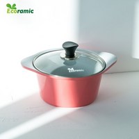 에코라믹 스톤 IH 24cm 양수냄비 4.5L, 색상:핑크, 1개