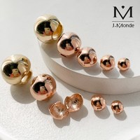 14K 18k 골드 볼 원터치 링귀걸이 공귀걸이 여자 금귀걸이 데일리 주얼리 선물 8mm 10mm 12mm 14mm 16mm 18mm