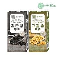 건국대학교 유산균함유 검은콩두유 고칼슘 두유 총 48팩, 1세트, 190ml