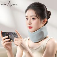 SUNALIFE 바른자세 소프트 목보호대 목깁스 디스크 통증 자세 거북목 일자목 교정, 라이트 그레이, 1개