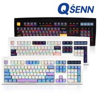 QSENN DT35 104 PBT 풀윤활 가스켓 유무선 기계식 키보드, 오테뮤 저소음 라임축 V3, 블랙