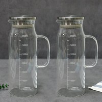 BESTAR 베스타 내열유리 물병 스텐뚜껑 냉장고물병, 투명, 1600ml, 2개