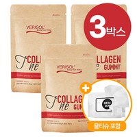 베리솔 더 콜라겐구미 독일 콜라겐 4봉 설빈 물티슈 포함 세트, 설빈 물티슈 1팩, 3박스, 504g