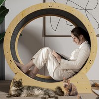 비와이몰 고양이 캣 휠 워커 트레드밀 스크래쳐 펫 롤링 장난감, XL (직경 110cm 8kg 이상), 1개