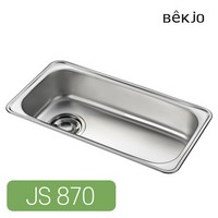 백조 씽크볼 JS 870 0.6T 0.7T 사각 주방 대형 언더 싱크볼 배수구 포함, 1개