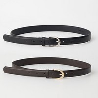 링서울 [선물옵션] 25mm eco vintage leather belt - [brownblack]