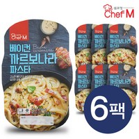 팜피아 쉐프엠 베이컨 까르보나라 파스타 230gX6팩/스파게티, 6개, 230g