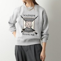 MAISON KITSUNE [명품]23FW 메종키츠네 칼리지 폭스프린트 맨투맨 그레이 L..