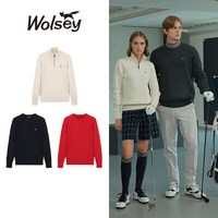 [최초가 109000원][24FW][Wolsey] 울시 여성 코튼100 클래식 케이블니트 3종 (반집업1종 + 라운드2종)