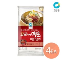 청정원 화끈하게 매운 비빔냉면 2인 420g x 4개, 없음, 상세설명 참조