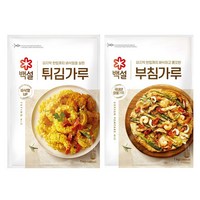 CJ백설 (부침가루1kg+튀김가루1kg) 국내산 찹쌀가루 명절 전 튀김, 1세트, 1kg