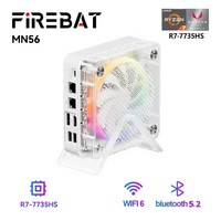 FIREBAT 미니 소형 PC 데스크탑 게이밍 컴퓨터 AMD R7-7735HS 6600H 7840HS 다채로운 게이머 16GB 512GB DDR5 RJ45 BT5., 1.6600H 16G 512G - EU