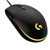 로지텍 G102IC 2세대 LIGHTSYNC 게이밍 유선마우스, MU0056, 블랙