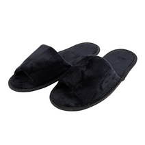 하루이슬리퍼 실내슬리퍼 VIP-V 벨벳, 검정-오픈