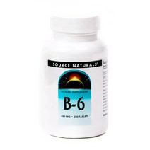 소스내츄럴스 비타민 B-6 100mg 타블렛 글루텐 프리 무설탕, 250개입, 1개