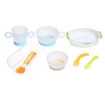 맘플러스 이유식기세트 B, 혼합 색상, 이유식기(대) + 이유식기(소) + 양손컵 + 이유식접시 + 소프트스푼세트 + 이유식 스푼포크세트