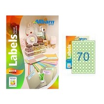 [올바른] 칼라라벨 연두 (레이저 잉크젯공용) -(원형70칸), 50매, AL470PG