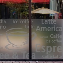 낭만창고 반투명 글라스 접착시트지, 카페타이포