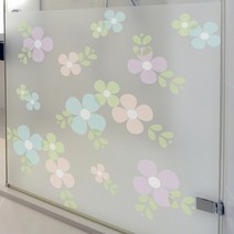 낭만창고 반투명 글라스 접착시트지, 꽃문양 패턴