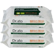 닥터아토 눈&얼굴 전용티슈 휴대용, 20매입, 3팩