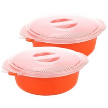 이지앤프리 맛쿡 라면용기, 오렌지+투명, 2세트