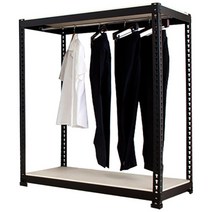 폴던스랙 조립식 행거 1000 x 400 x 1200 mm 2단, 블랙