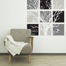 디자인엠 그래픽 스티커 모노트리 컬러1, 혼합 색상