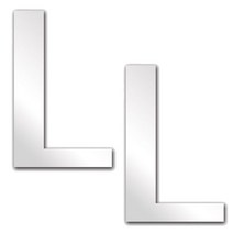 문자 L 아크릴 미러 슬림 2p, 은색