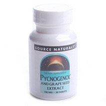 소스내츄럴스 피크노제놀 및 포도 씨 추출물 100mg 타블렛, 30개입, 1개, 30정