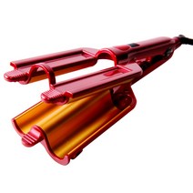 CNS월드전자 NEW 전문가용 물결펌 온도 조절 헤어 매직 봉고데기 TRIPLE WAVE IRON, 레드