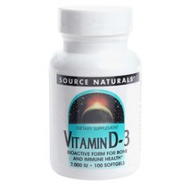 소스내츄럴스 비타민 D-3 2000 IU 소프트젤, 100개입, 1개
