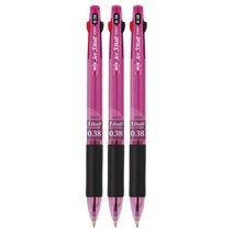 자바펜 제트3볼 3색 볼펜 0.38mm, 퍼플, 3개