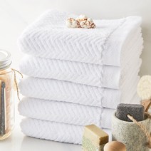 소프트터치 헤링본 호텔수건 170g 40수 면사, 모던화이트, 5개