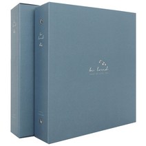 앨범샵 러브 바인더 접착식 포토앨범, 블루 플라워(흑색내지), 50매