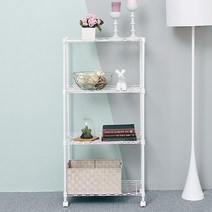 팬물산 600 베이직 화이트 4단 이동식 선반 상