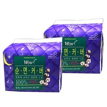 동성제약 와우 순면커버 슬림 슈퍼롱 오버나이트 생리대 날개형, 6개입, 2팩