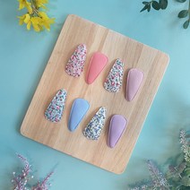 메르시밴드 가든파티똑딱핀 살구 2p + 코랄 2p + 보라 2p + 블루 2p + 미니 랜덤 발송 100p