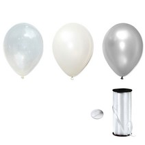 파티팡 헬륨 풍선 효과 파티용품 30cm 펄풍선 100p + 컬링 리본 90m + 양면테잎 스폰지닷 100p, 버블버블, 1세트