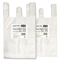 롯데이라이프 비닐봉투 백색, 21L, 2개