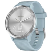 가민 비보무브 HR 스포츠 하이브리드 스마트워치 S/M, 라이트블루   실버, 43mm, GPS