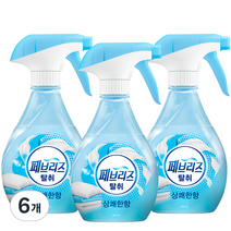 페브리즈 섬유탈취제 상쾌한향 본품, 360ml, 6개