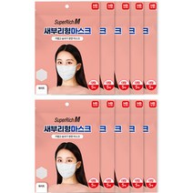 슈퍼리치 새부리형 컬러 마스크 대형, 50개입, 1개, 화이트