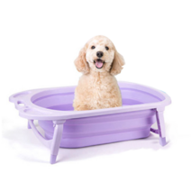 딩동펫 애견 폴딩 접이식 슬림 욕조, 퍼플, 1개
